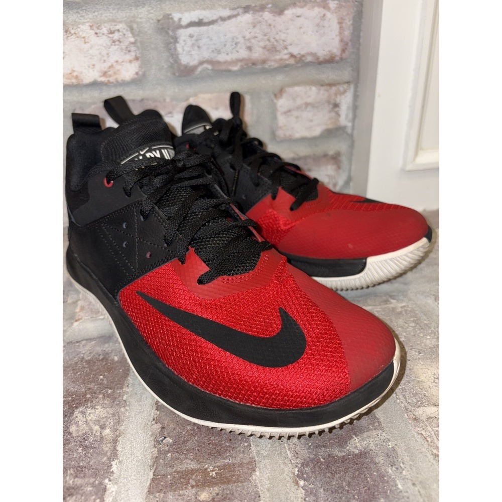 Nike Fly By II 2 Low Black Red Shoes Sneakers Mens Size 9.5 Womens 11 AJ5902 006